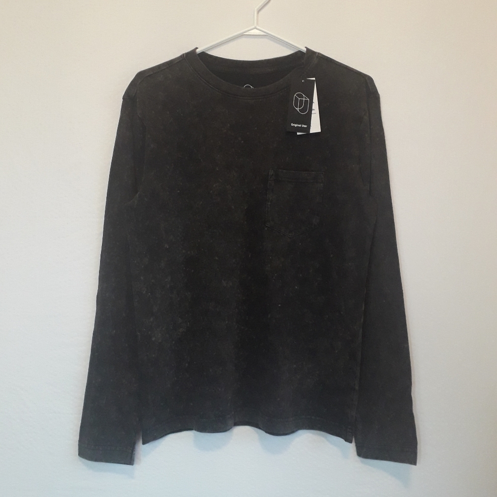 Original Use | Galaxy black distressed long sleeve shirt, standard fit